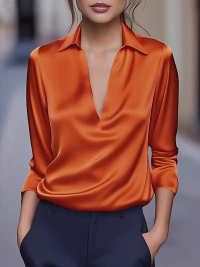 Naya™ – Elegant V-Neck Blouse for Day-to-Night Confidence