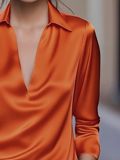 Naya™ – Elegant V-Neck Blouse for Day-to-Night Confidence