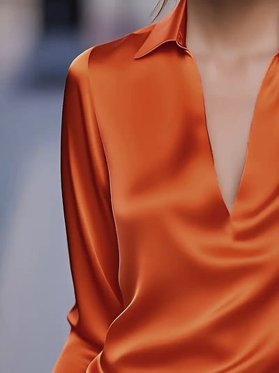 Naya™ – Elegant V-Neck Blouse for Day-to-Night Confidence