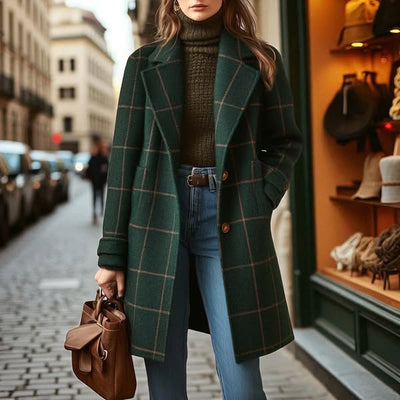 Kaitlyn™ – Retro Plaid Coat for Timeless Elegance